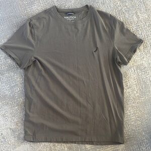 Nautica Brown Short Sleeve Tee Classic Crew Neck